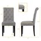 Costway Set of 2 Parsons Upholstered Fabric Chair with Wooden Legs Pink/Beige/Grey/White&Black